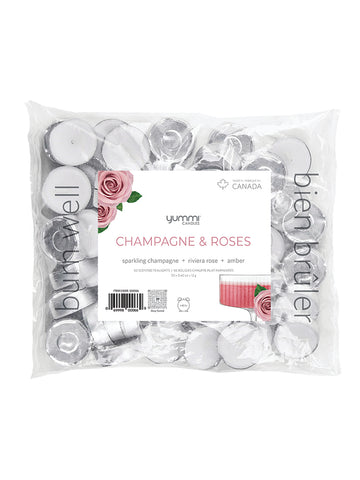 Yummi Candles - 300 Champagne Roses Scented Tealight Candles Bulk