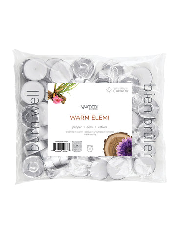 Yummi Candles - 50 Warm Elemi Scented Tealight Candles