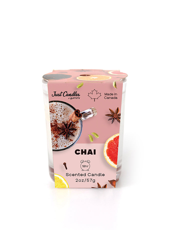 Tarro con aroma a chai de 2 oz de Just Candles