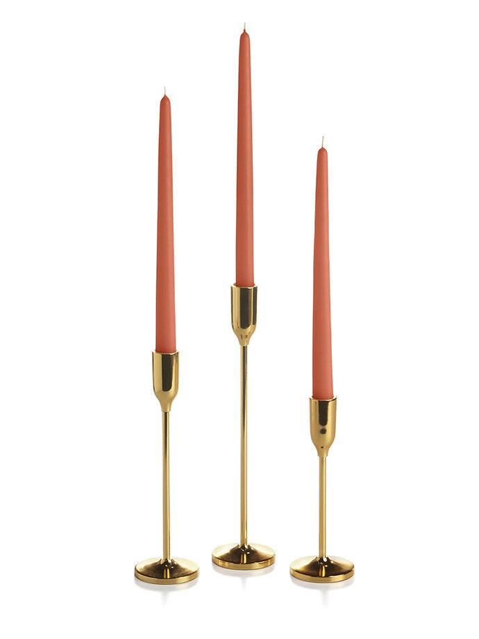 36 Taper Candles and 36 Gold Virtu Candlesticks