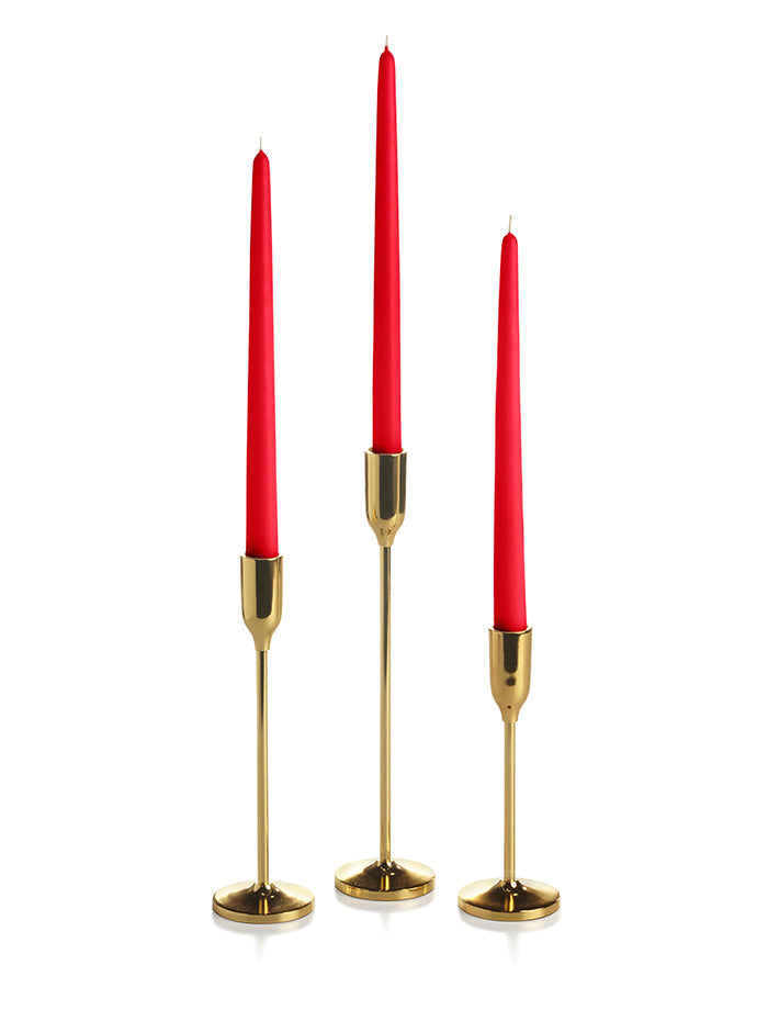 36 Taper Candles and 36 Gold Virtu Candlesticks