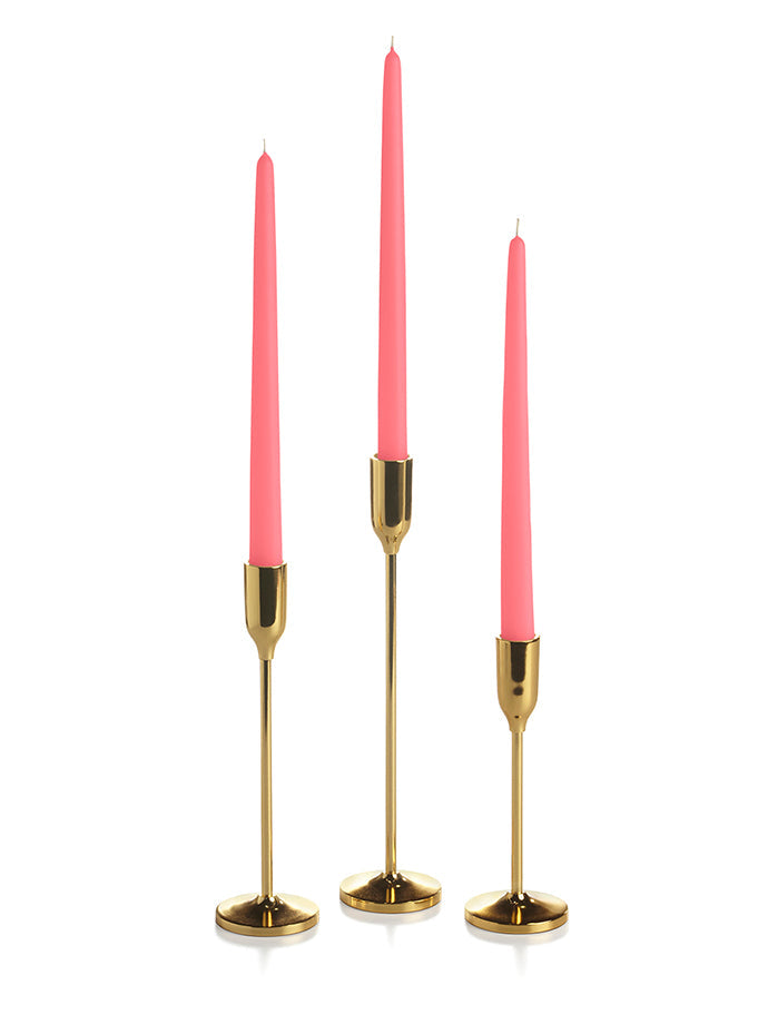 36 Taper Candles and 36 Gold Virtu Candlesticks