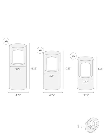 Yummi Candles - 18 Pillar Candles & 18 Ethereal Cylinders - Info