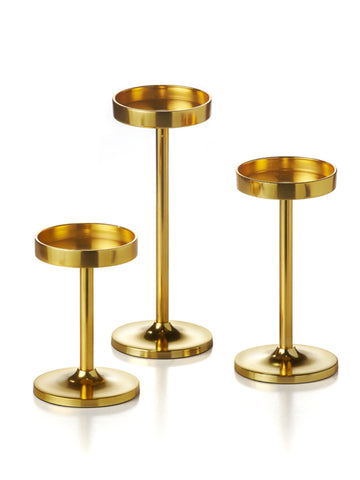 Yummi Candles - 12 Slim Pillar Candles, 12 Cylinder Vases and 12 Gold Vevo Pedestals - Lifestyle - 1