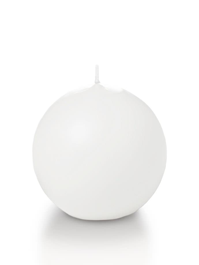 2.8" Sphere / Ball Candles White