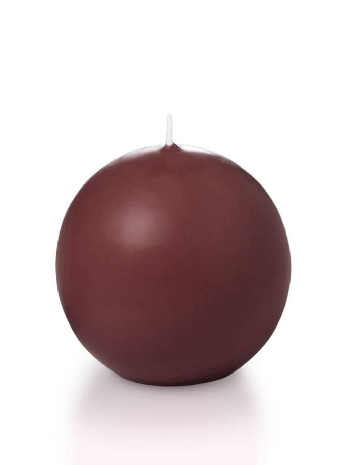 2.8" Sphere / Ball Candles Burgundy