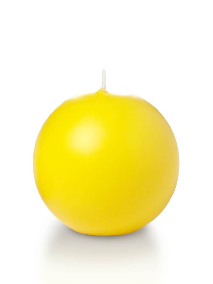 2.8" Sphere / Ball Candles Bright Yellow