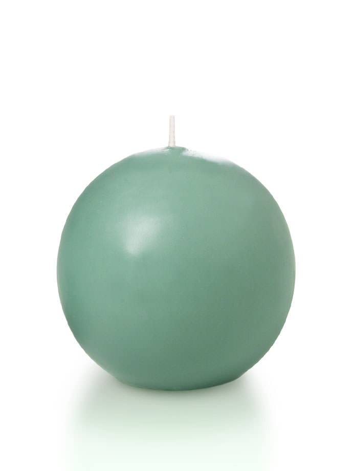 2.8" Sphere / Ball Candles Aqua Green