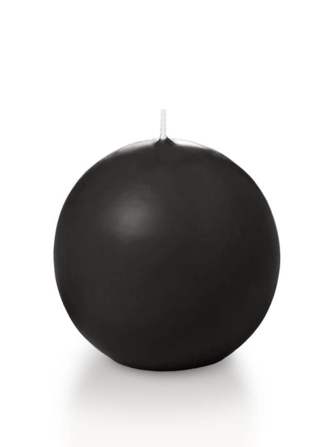 2.8" Sphere / Ball Candles Black