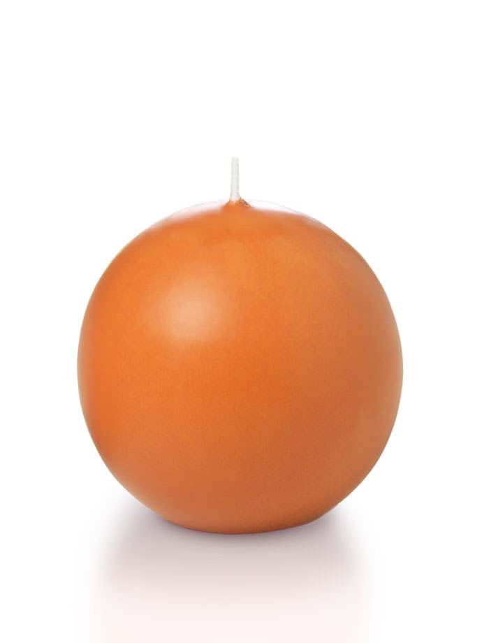 2.8" Sphere / Ball Candles Bright Orange