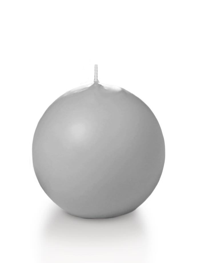 2.8" Sphere / Ball Candles Light Gray