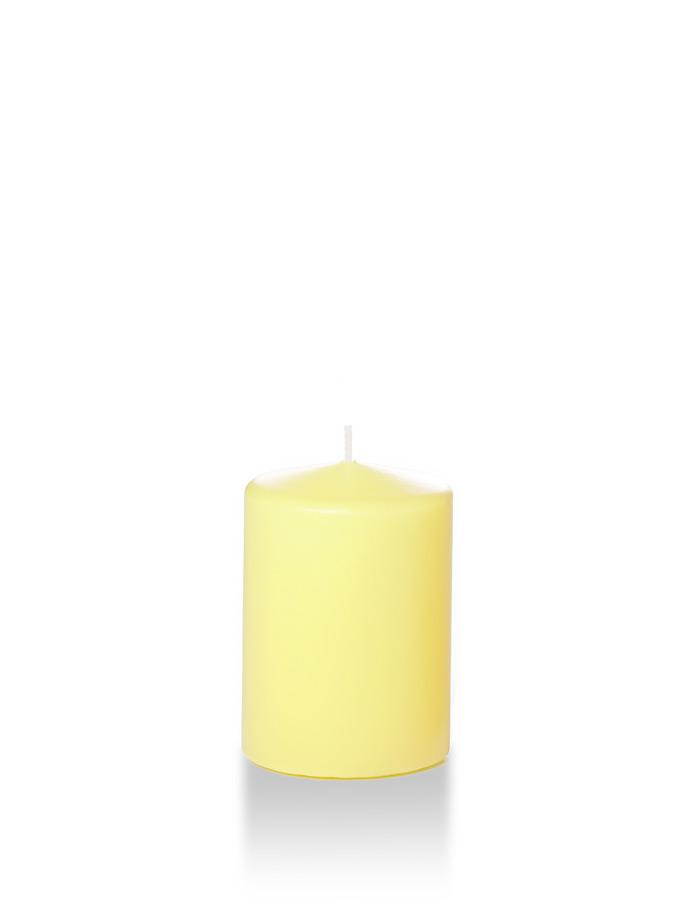 3" x 4" Pillar Candles Buttercup Yellow