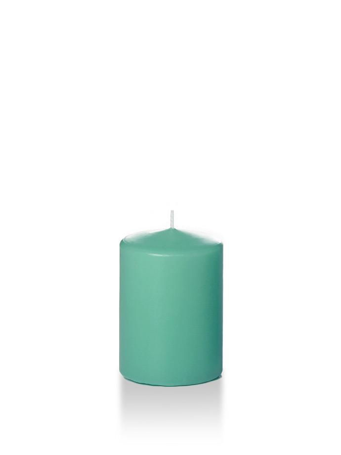 3" x 4" Pillar Candles Aqua Green