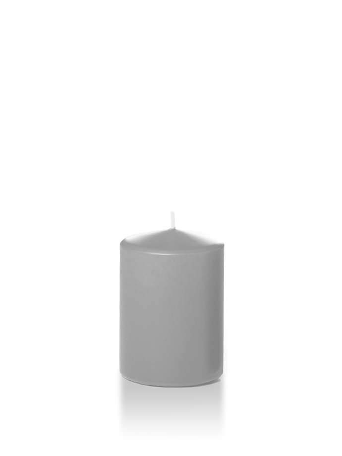 3" x 4" Pillar Candles Light Gray