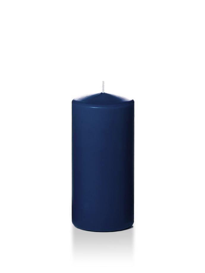 3" x 6" Pillar Candles Navy Blue