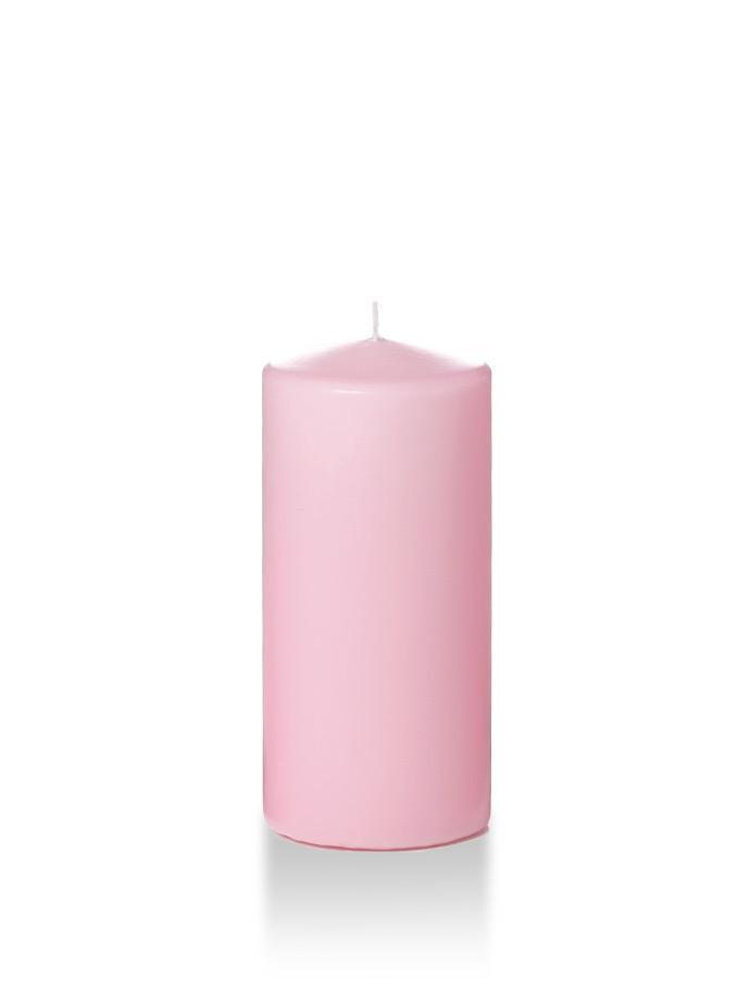 3" x 6" Wholesale Pillar Candles Light Rose