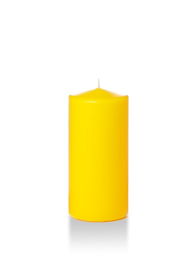 3" x 6" Pillar Candles Bright Yellow