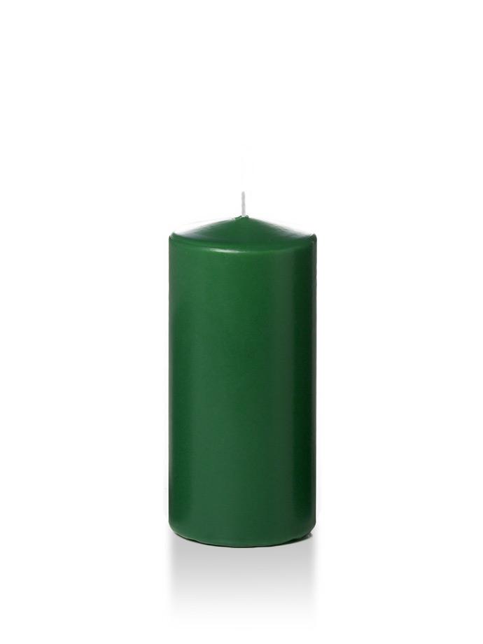 3" x 6" Pillar Candles Hunter Green