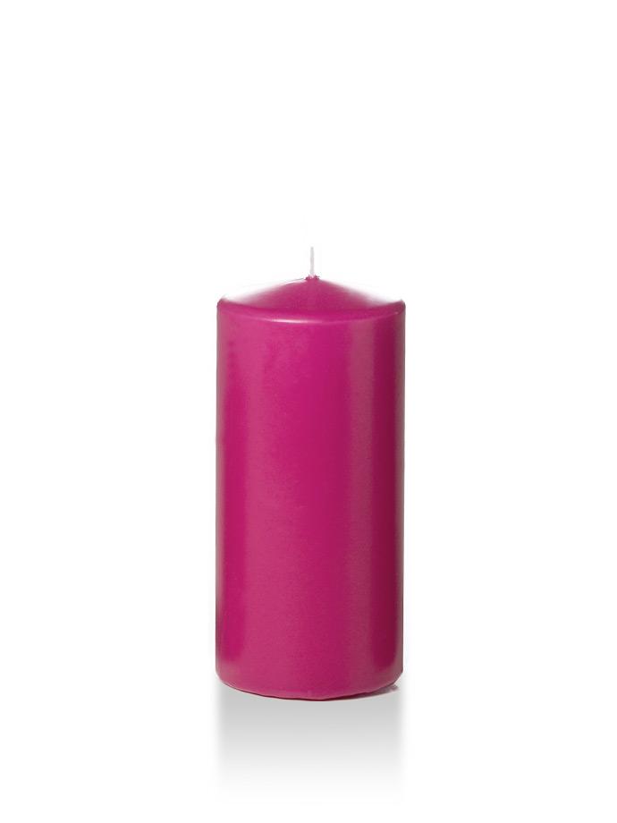 3" x 6" Pillar Candles Hot Pink