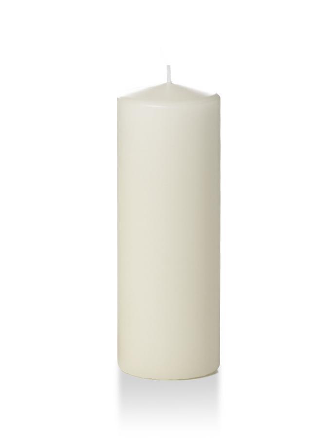 3" x 8" Wholesale Pillar Candles Ivory