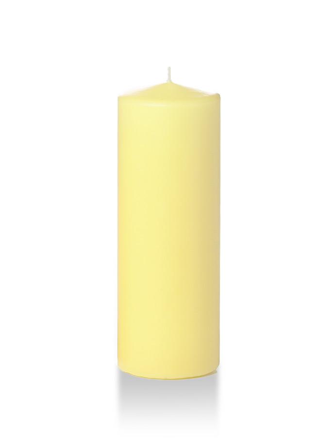 3" x 8" Pillar Candles Buttercup Yellow