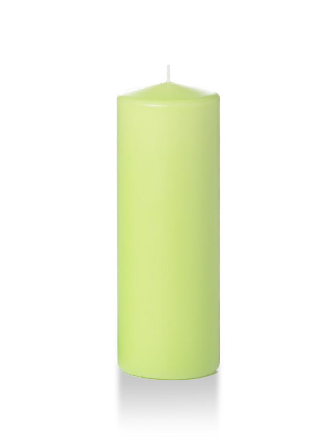 3" x 8" Pillar Candles Celery Green