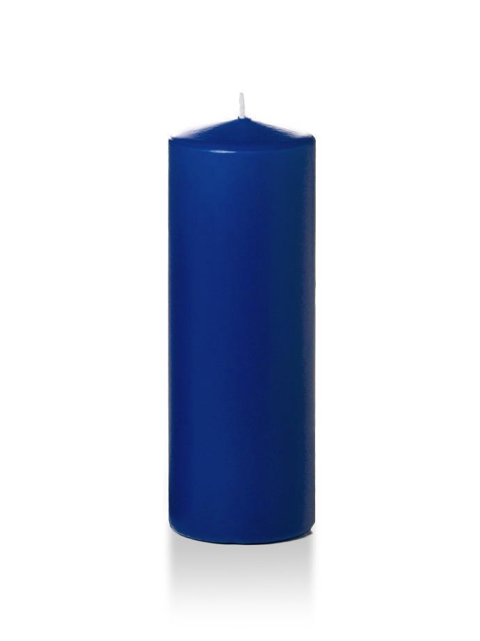 3" x 8" Wholesale Pillar Candles Royal Blue