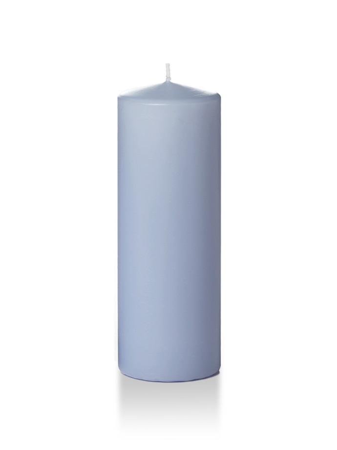 3" x 8" Pillar Candles Periwinkle Blue