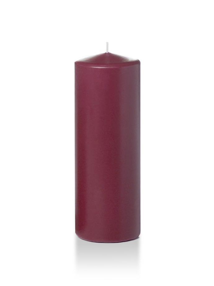 3" x 8" Wholesale Pillar Candles Raspberry