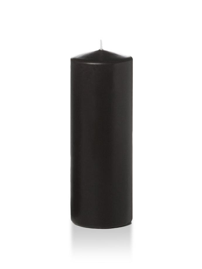 3" x 8" Pillar Candles Black