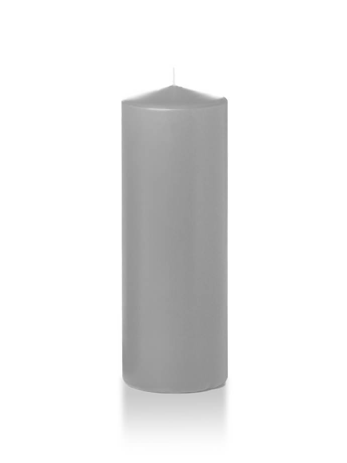 3" x 8" Pillar Candles Light Gray