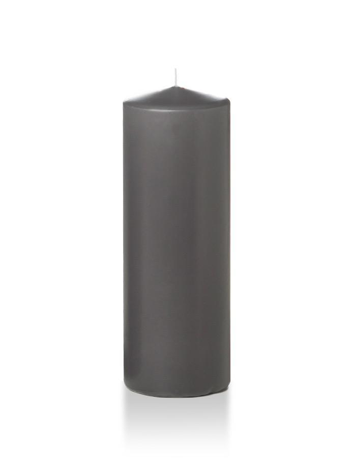 3" x 8" Wholesale Pillar Candles Gray