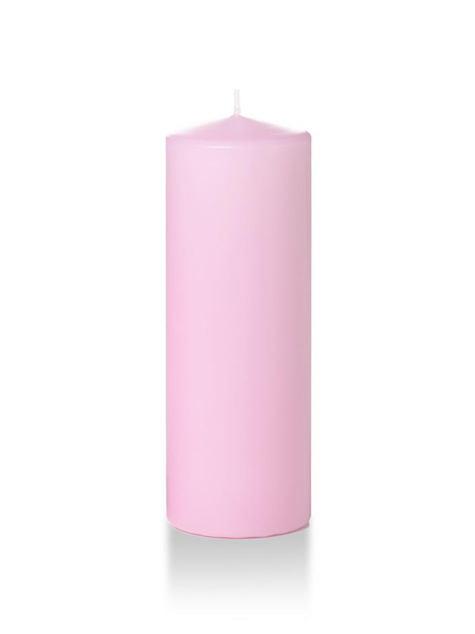 3" x 8" Wholesale Pillar Candles Blush