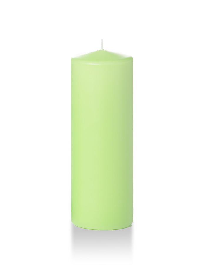 3" x 8" Wholesale Pillar Candles Mint