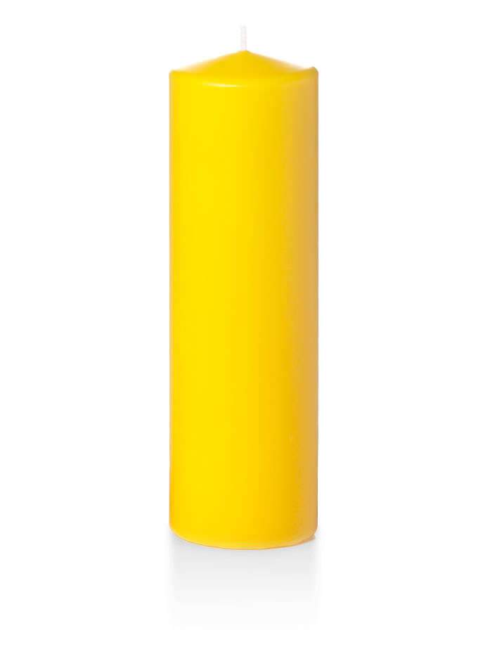 3" x 10" Pillar Candles Bright Yellow