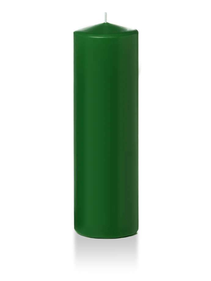 3" x 10" Pillar Candles Hunter Green