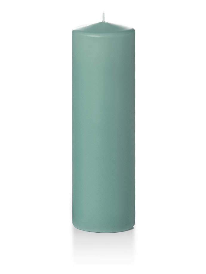 3" x 10" Pillar Candles Aqua Green