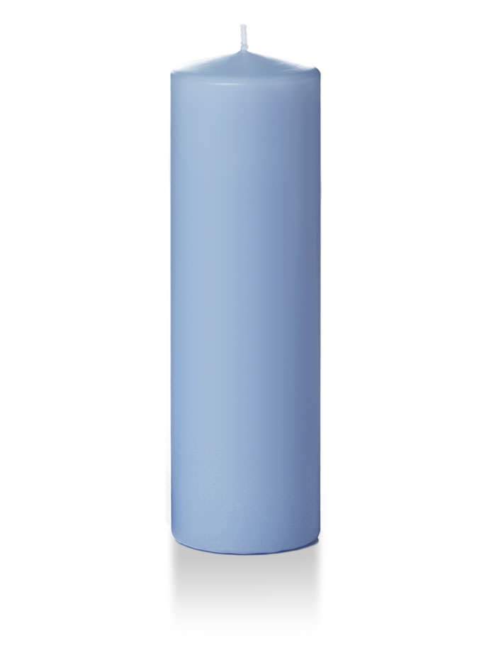 3" x 10" Wholesale Pillar Candles Periwinkle Blue