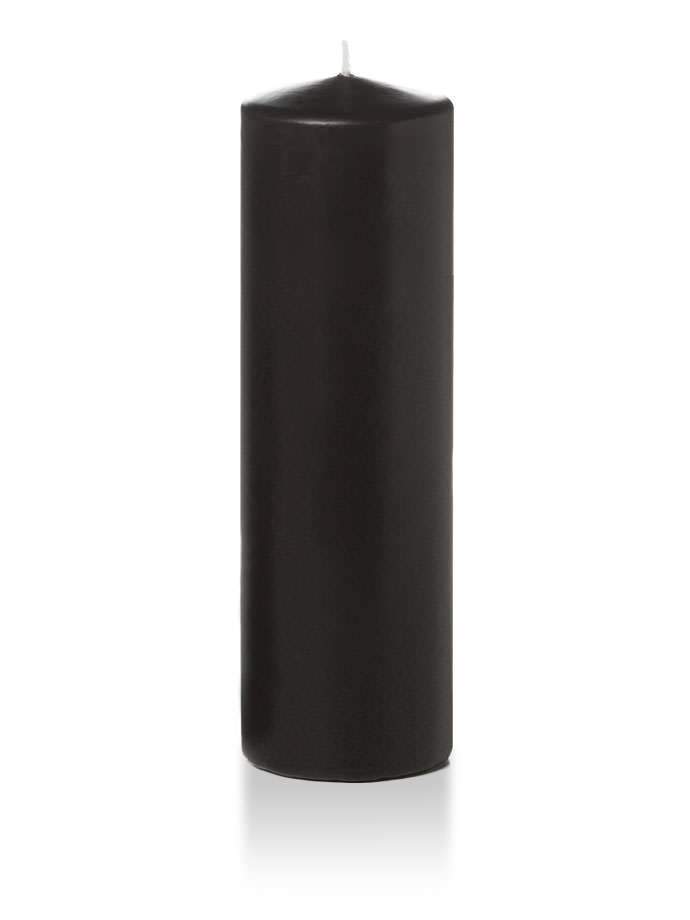 3" x 10" Wholesale Pillar Candles Black