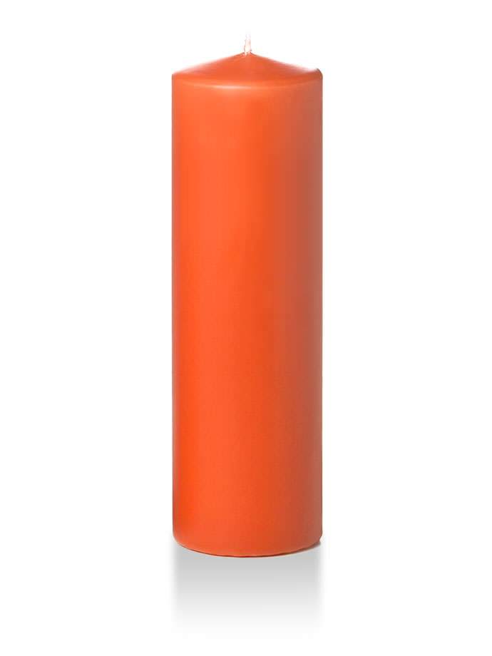 3" x 10" Pillar Candles Bright Orange