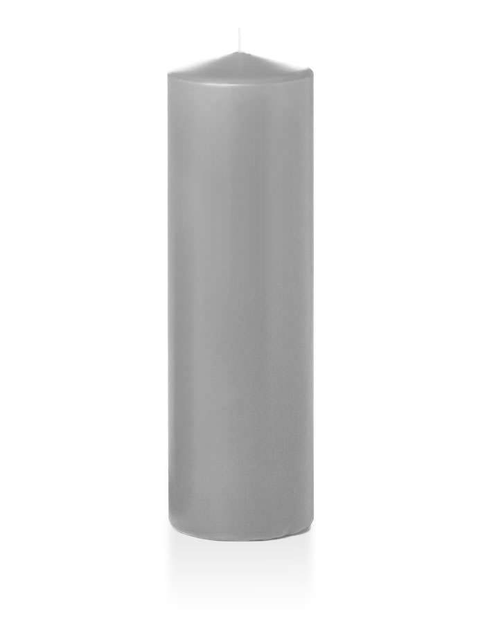 3" x 10" Wholesale Pillar Candles Light Gray