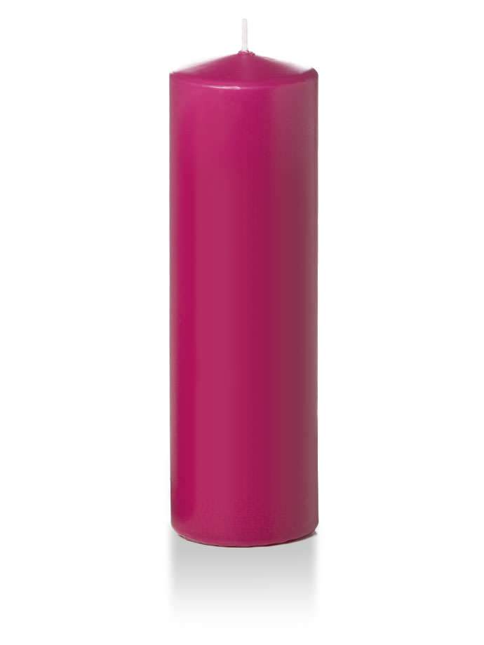 3" x 10" Pillar Candles Hot Pink