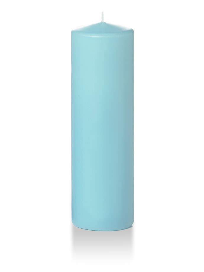 3" x 10" Wholesale Pillar Candles Robin Egg Blue