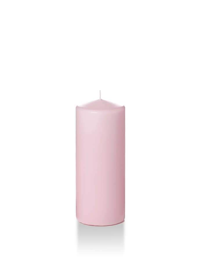 Wholesale 2.25" x 5" Slim Pillar Candles Light Rose