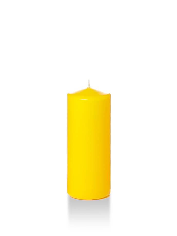 2.25" x 5" Slim Pillar Candles Bright Yellow