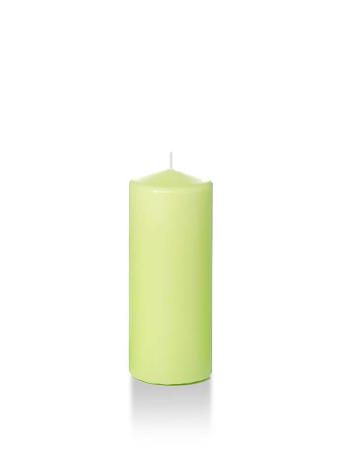 2.25" x 5" Slim Pillar Candles Celery Green