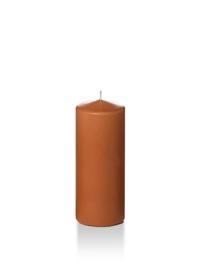 2.25" x 5" Slim Pillar Candles Toffee