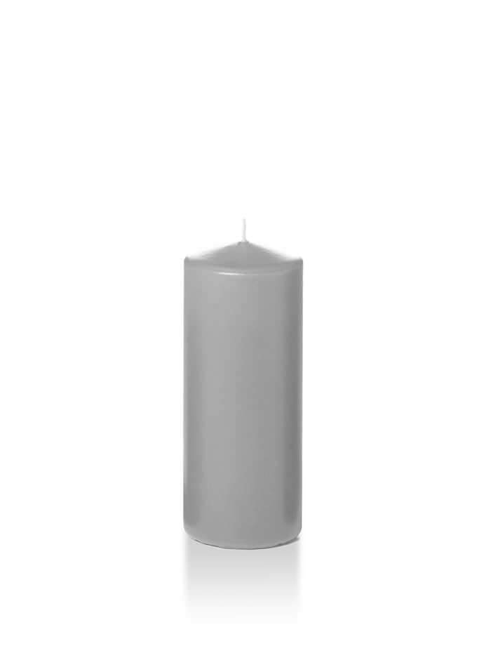 2.25" x 5" Slim Pillar Candles Light Gray