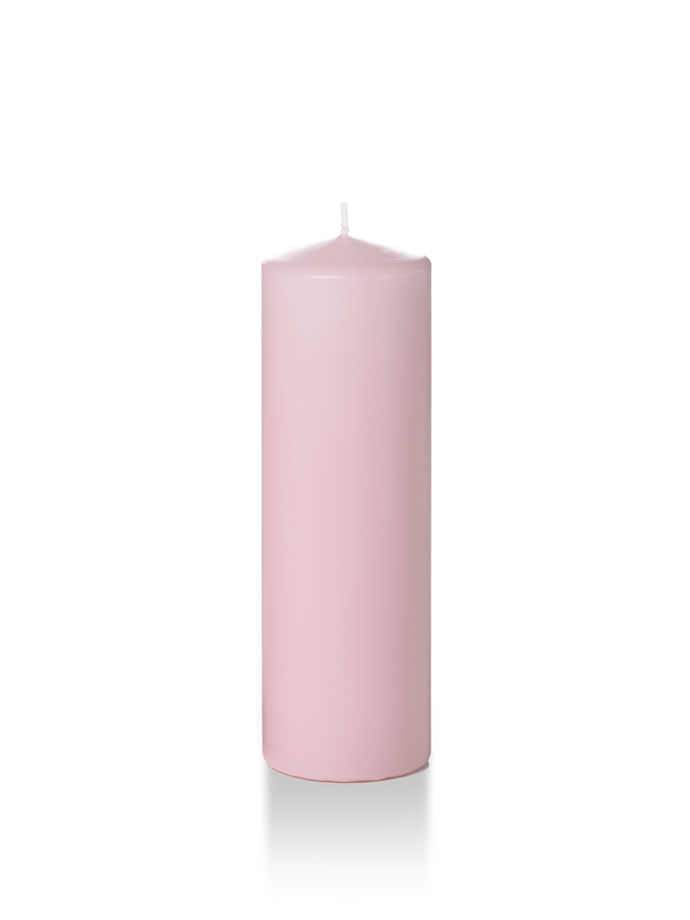 2.25" x 7" Slim Pillar Candles Light Rose