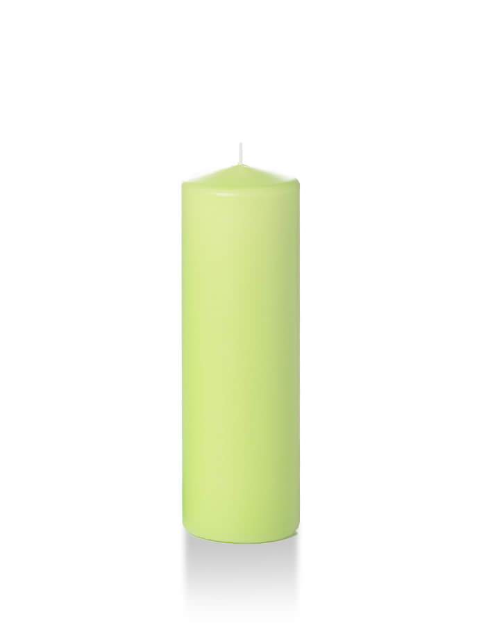 2.25" x 7" Slim Pillar Candles Celery Green